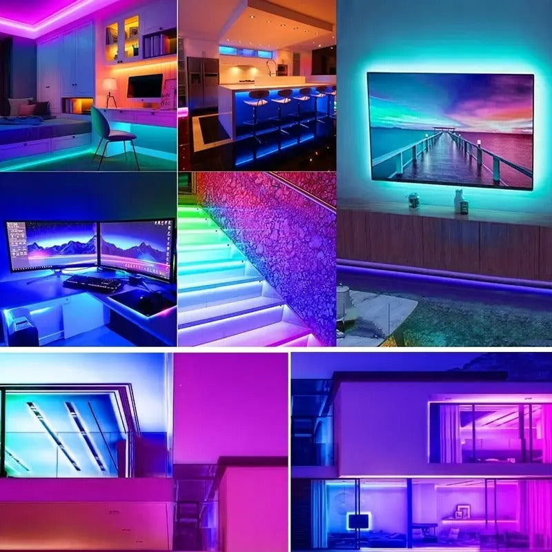 1-30M 5V LED Light Strip Set 2835RGB Colorful USB 3-Key Control Music TV Background Atmosphere Light Strip
