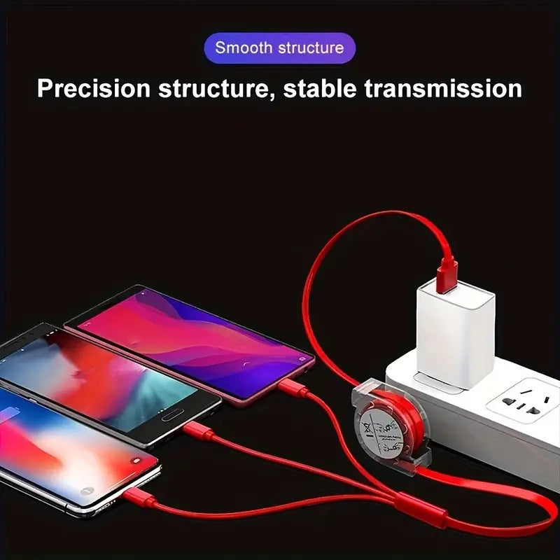1/2pcs Retractable Multi Fast Charging Cord