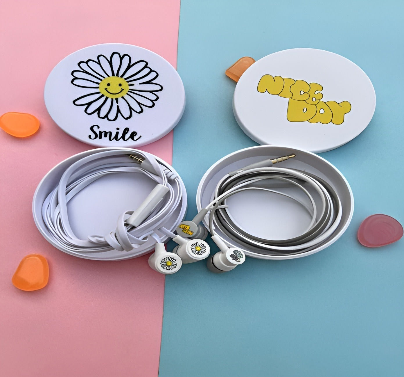 Handsfree flower deep bass Earphone Lightweight Wired Earbud Soft Ear tips / 3.5mm Jack